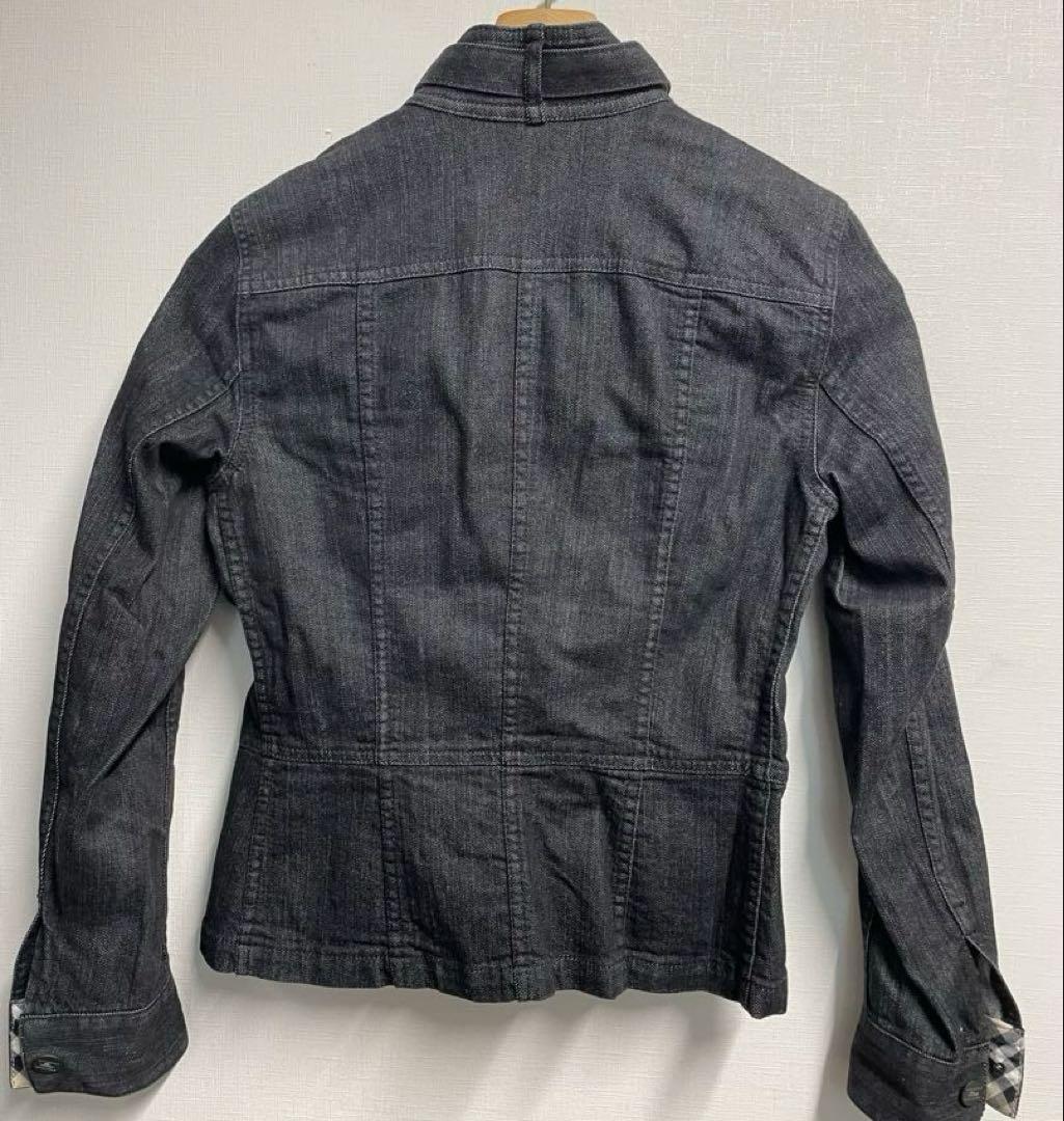 BurberryLondon デニム ライダースジャケット 黒 38サイズ M②