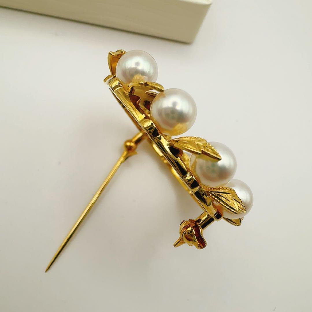 美品 定番 ミキモト K18 月桂樹 ブローチ 美品 - メルカリ