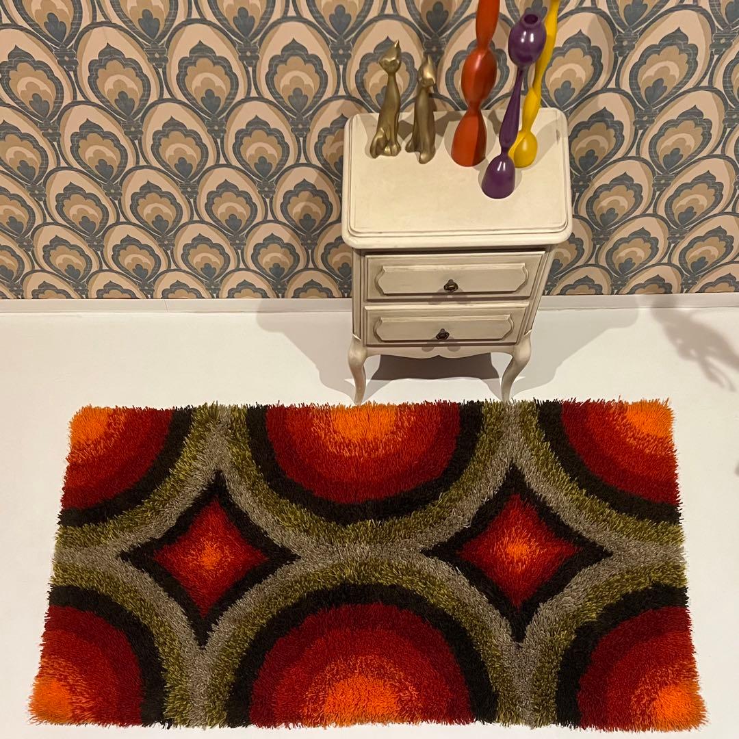 60s 70s ヴィンテージラグ スペースエイジ ミッドセンチュリー DESSO