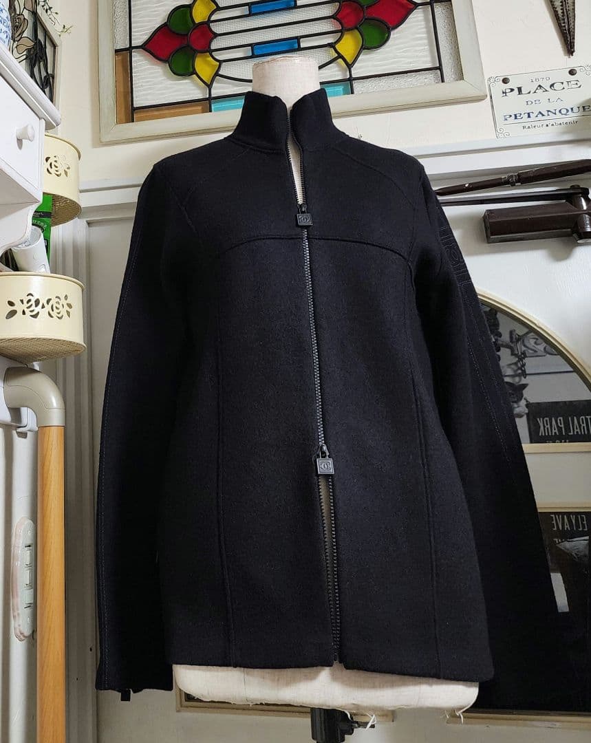 美品　CHANEL　シャネル　スポーツ　Ｗジップ　ジャケット　ブルゾン　44 CHANEL（シャネル） スポーツライン メッシュ ジップジャケット