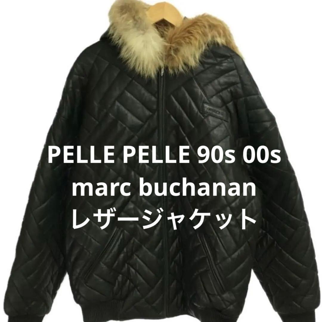 marc buchananノーカラーレザーファーpelle pelle