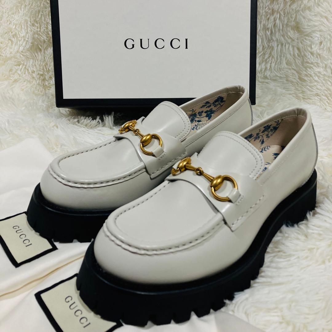 GUCCI グッチ ホースビット ローファー 厚底 6 刺繍 エンブロイダリー