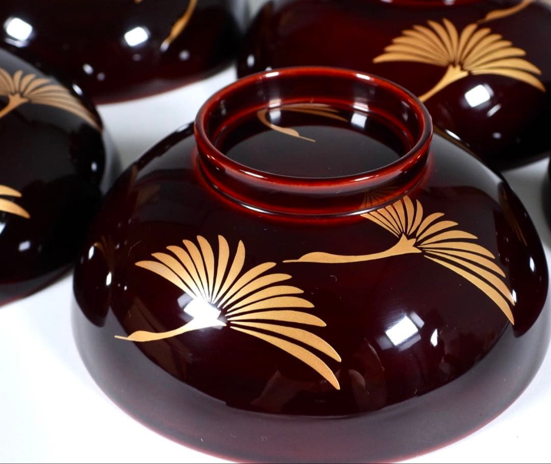 らいおん様専用】塗師 哲舟 蒔絵師 光峯 輪島屋本店造 輪島塗吸物椀 五