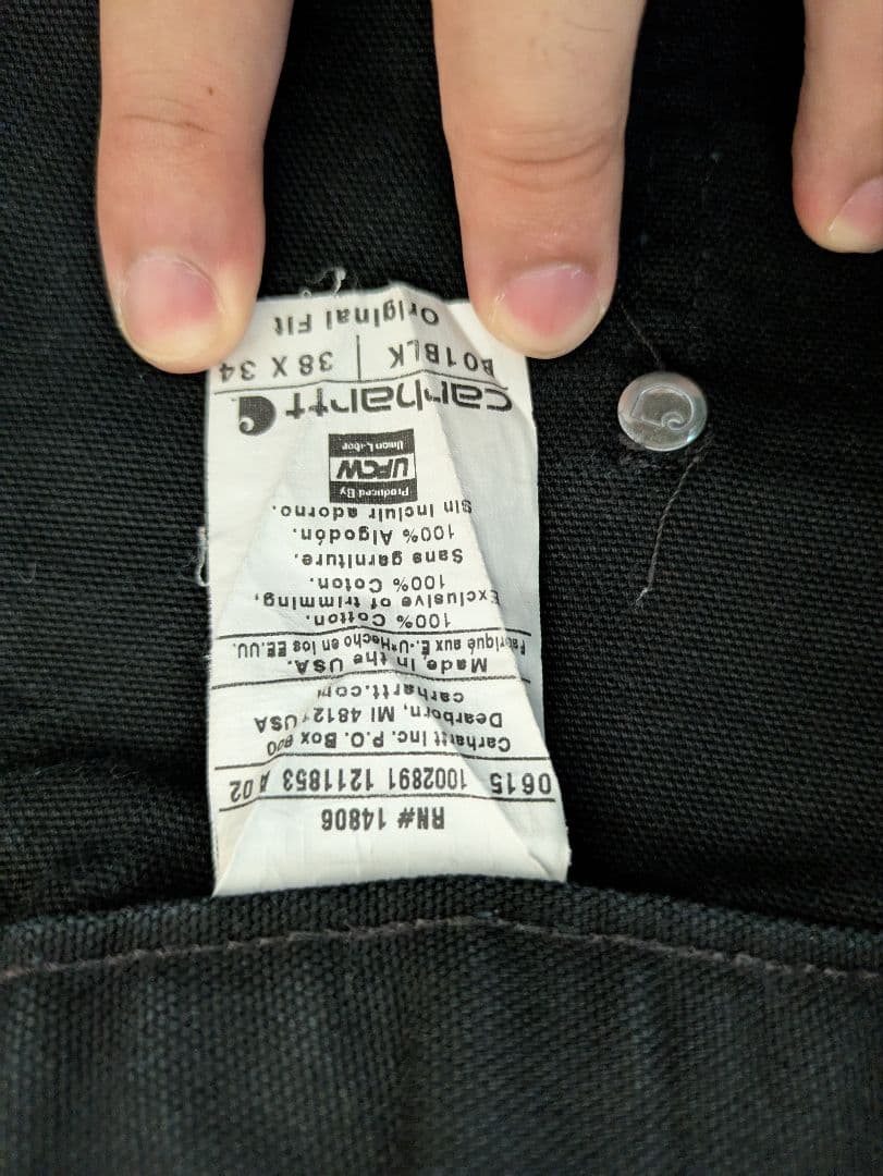 諒*本様 Carhartt ブラック ダブルニー ペインターパンツ 38x34 - メルカリ