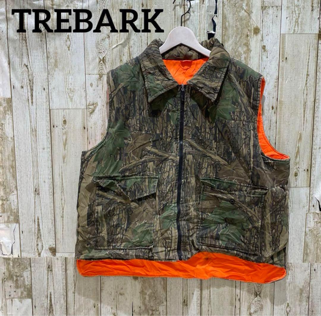 TREBARK】リアルツリーカモ中綿入りハンティング ベスト リバーシブル