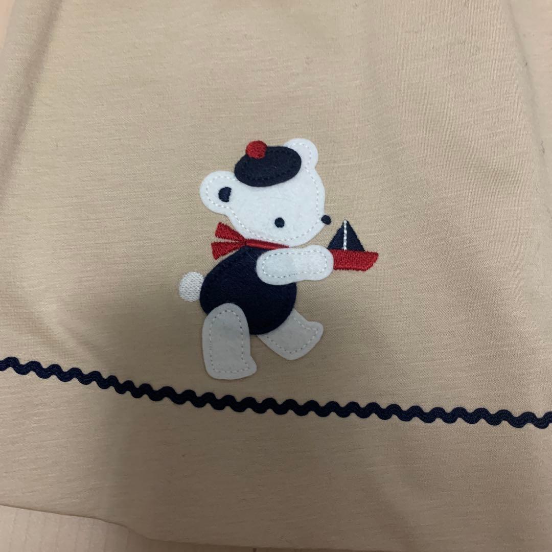 ベージュ セーラー襟 ワンピース 90