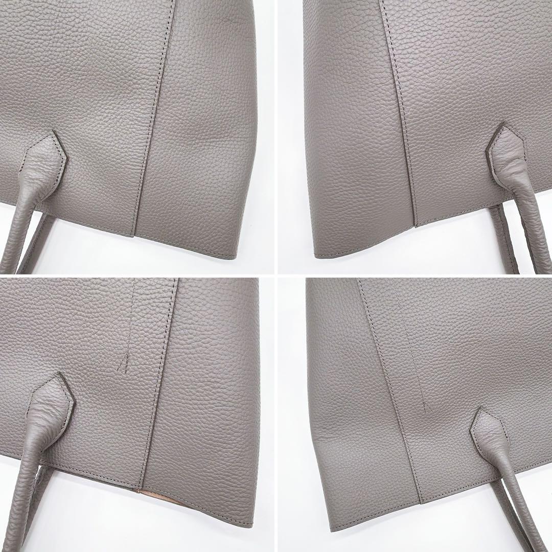 極美品【ユナイテッドアローズ】レザートートバッグ シボ革 大容量 zip