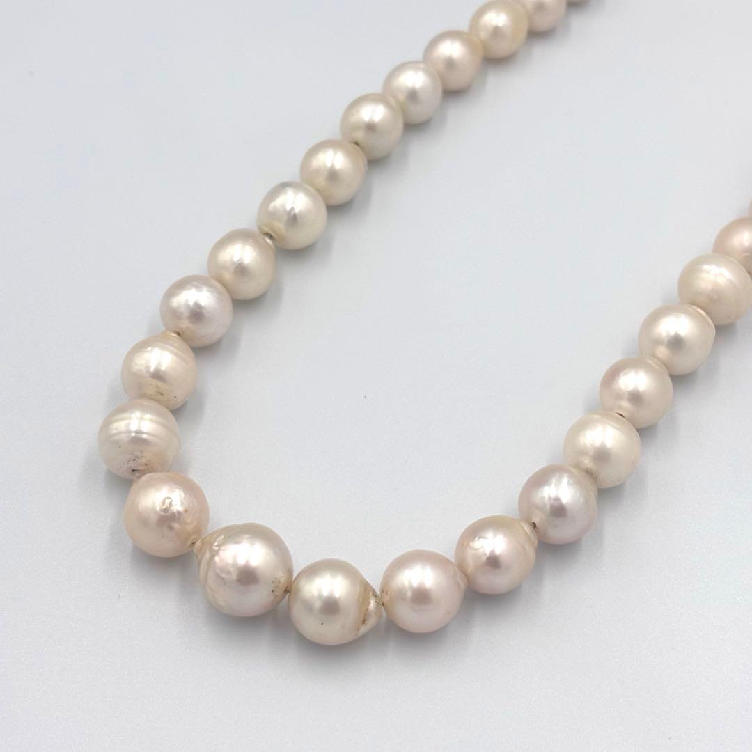 【ルビー装飾付✨超大珠 】南洋白蝶貝本真珠　11〜13.5mm パールネックレス