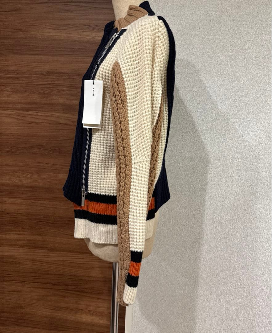 Sacai ジップアップ ライダースニット 1 18-04025 18AW - メルカリ