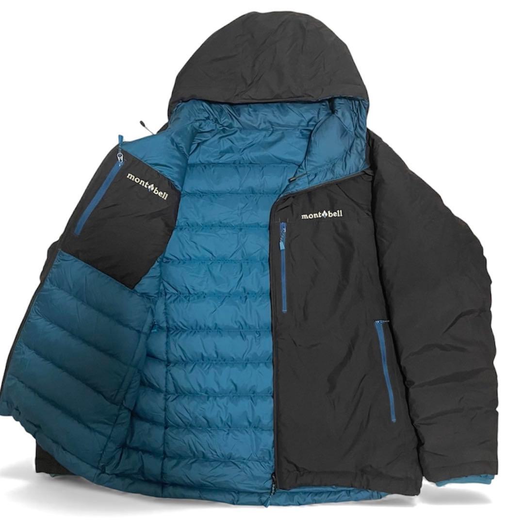 人気色 ブルー×ブラック モンベル コロラドパーカ リバーシブルダウン