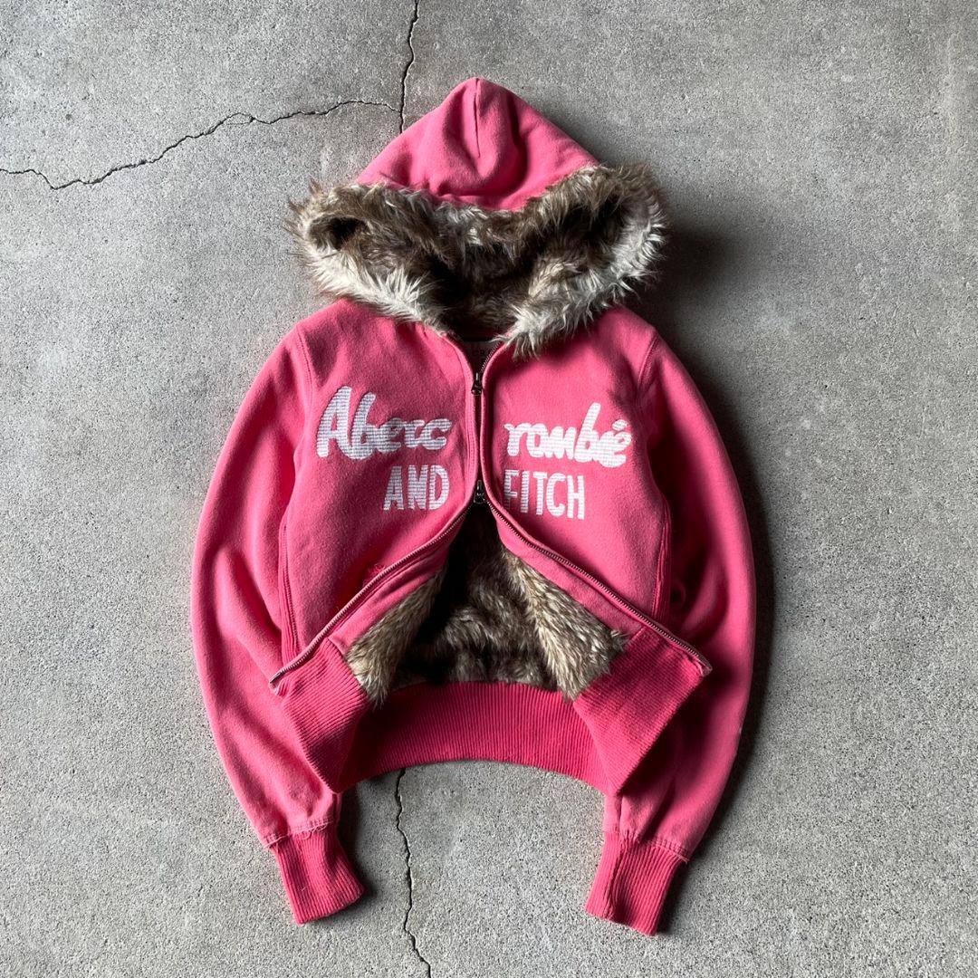 トップス 00s A&F fur double zip up hoodie archive 00s archive A&F fur zip hoodie 平成ギャル y2k - メルカリ