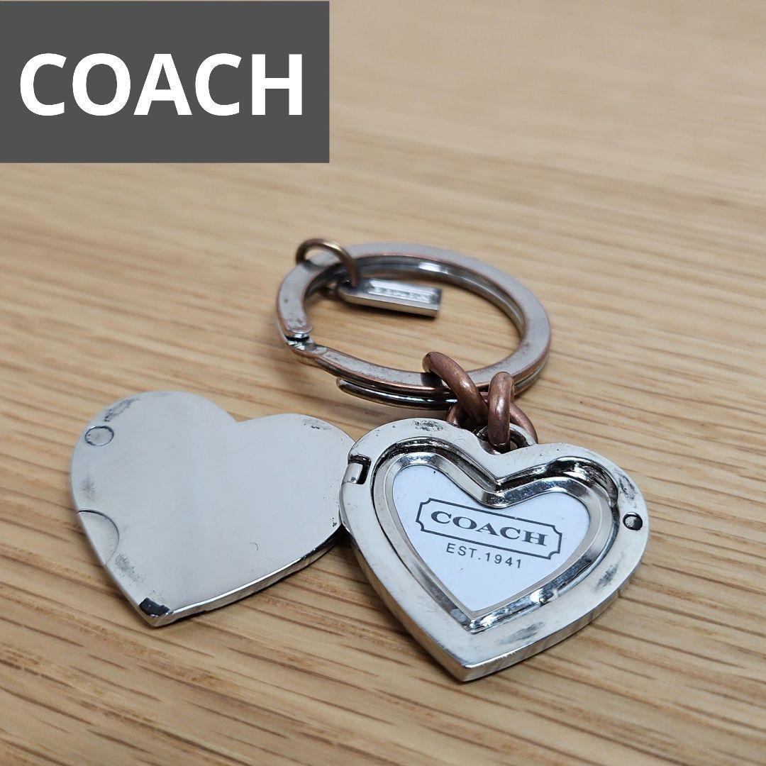 COACH ハート型 ロケットキーホルダー コーチ ハート フォトフレーム