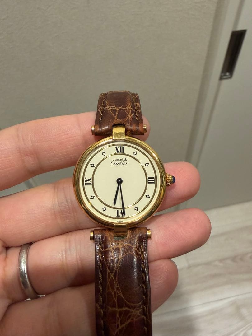 カルティエ　マスト　ヴェルメイユ　Cartier 時計 中古】CARTIER MUST TANK LARGE MODEL TRINITY カルティエ マスト