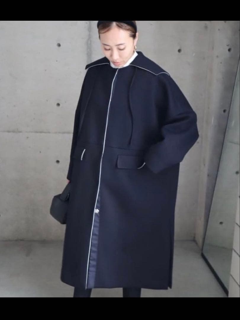 ella_selectshopエラ試着のみコート紺ボンディングネイビー - メルカリ