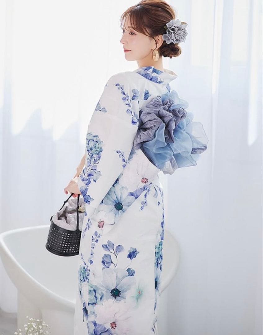 sugar 浴衣 瑠璃色ビオラブーケ