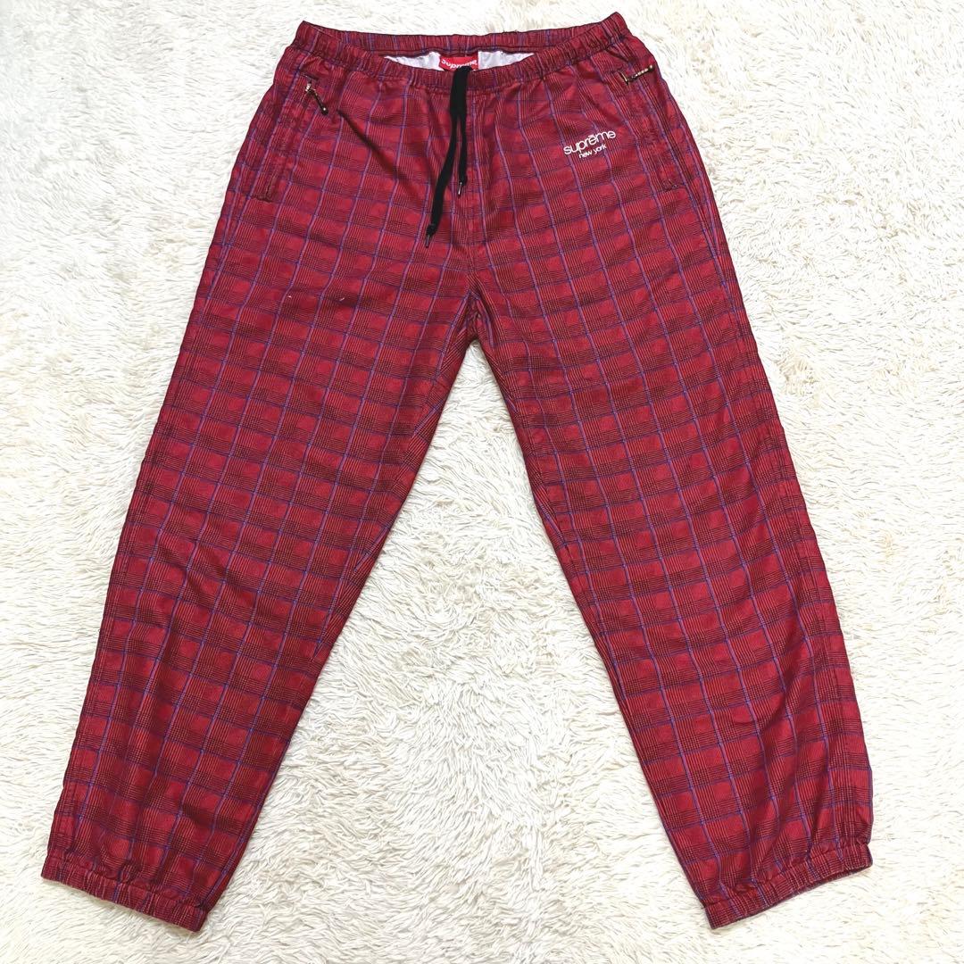 Supreme チェック柄 トラックパンツ ナイロンパンツ Mサイズ - メルカリ