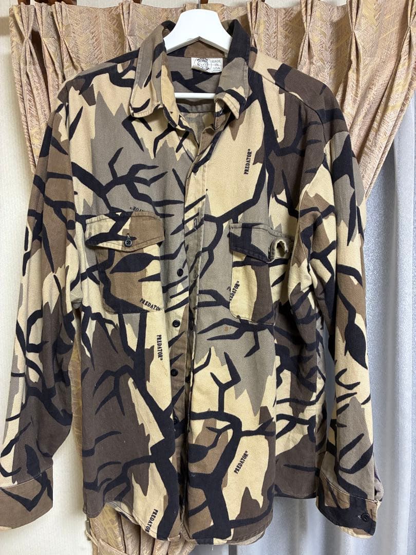 80s PREDATOR CAMOUFLAGE プレデターカモ ミリタリーシャツ - メルカリ