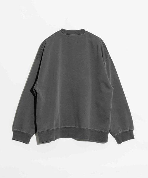 完売品】刺繍 スウェット オーバーサイズ チャコール コットン プル