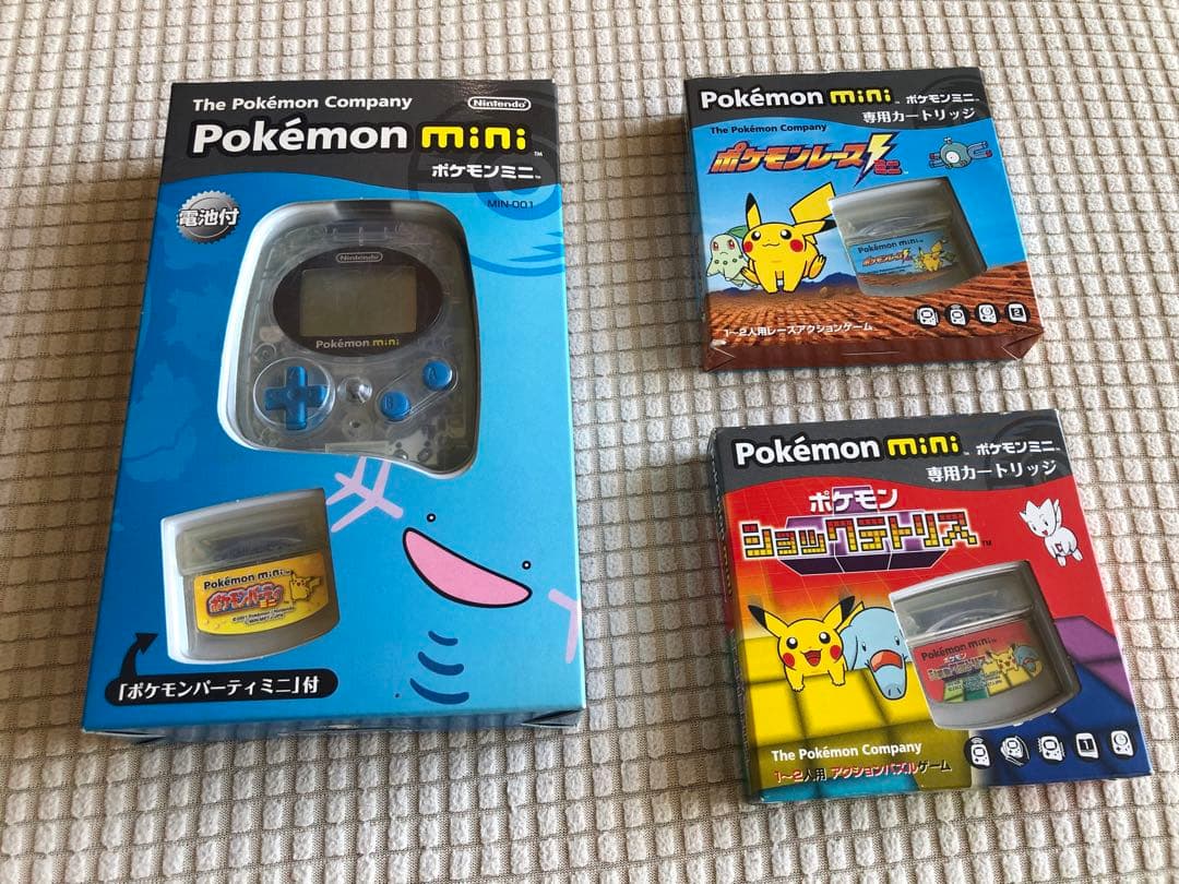 動作確認済み】pokemon miniポケモンミニ本体ウパーブルー＋ソフト3本