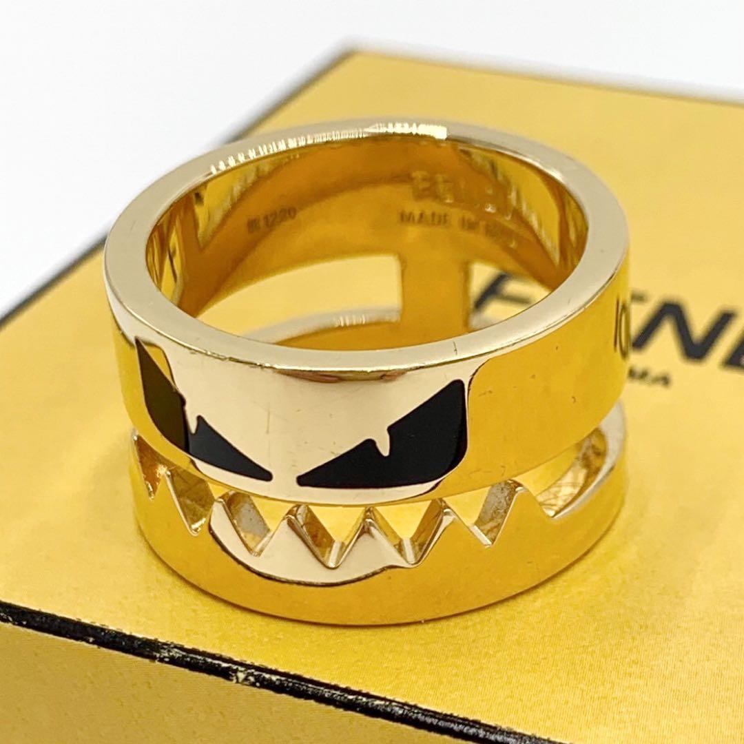 極美品 フェンディ モンスター バッグバグズ リング ゴールド