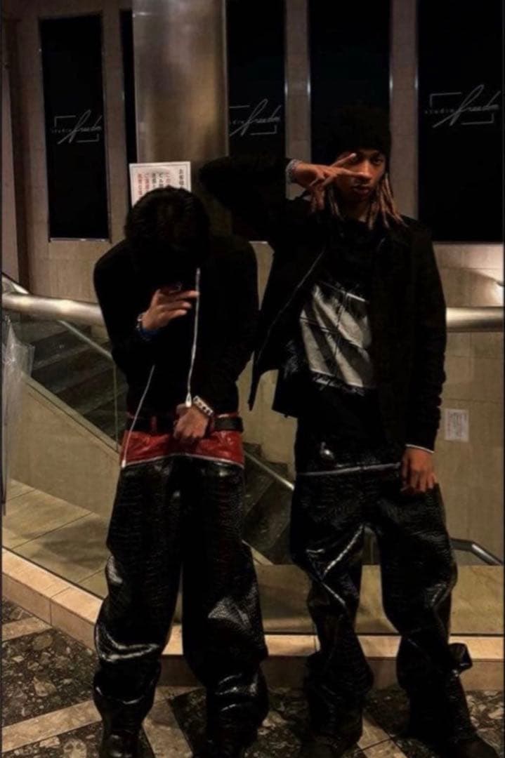 goar archive CROCO ZIPPER PANTS L ブラック - メルカリ