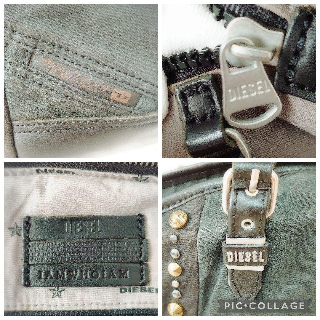 廃盤モデル DIESEL トートバッグ スタッズ キャンバス レザー Y2K