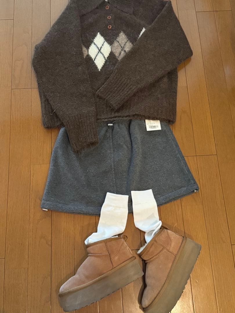 CANAL JEAN☆El marフリースミニスカート/靴下SET 新品✨ - メルカリ