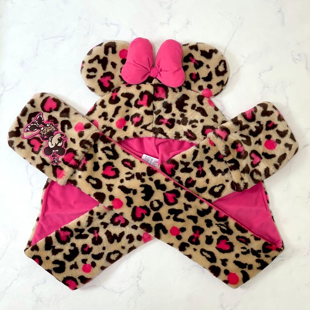 値下げ可能】ディズニー ミニー マフラーファンキャップ ヒョウ柄