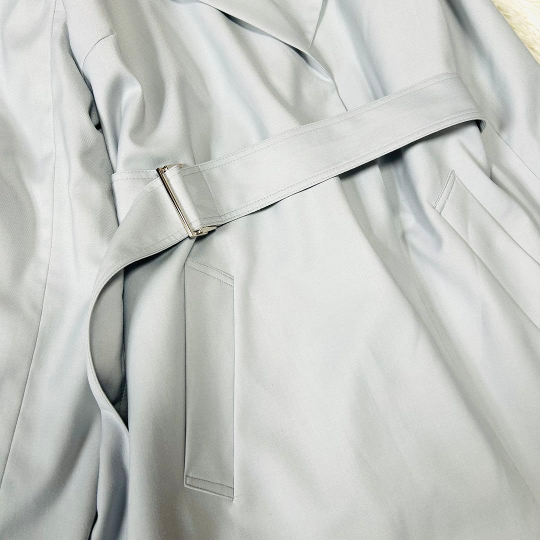 anySiS ノーブルライトテロンチコート 春コート 羽織り ブルーグレー L