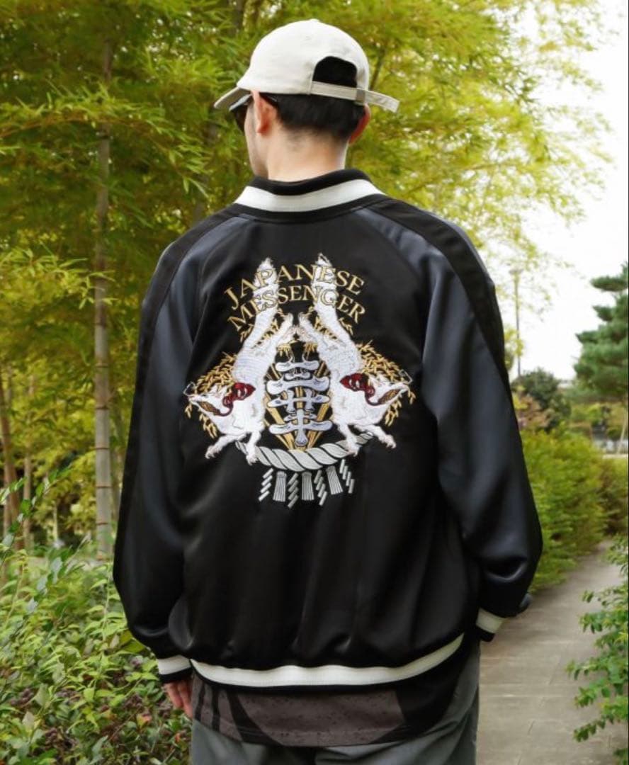 倭物やカヤ 神使スカジャン ブラック