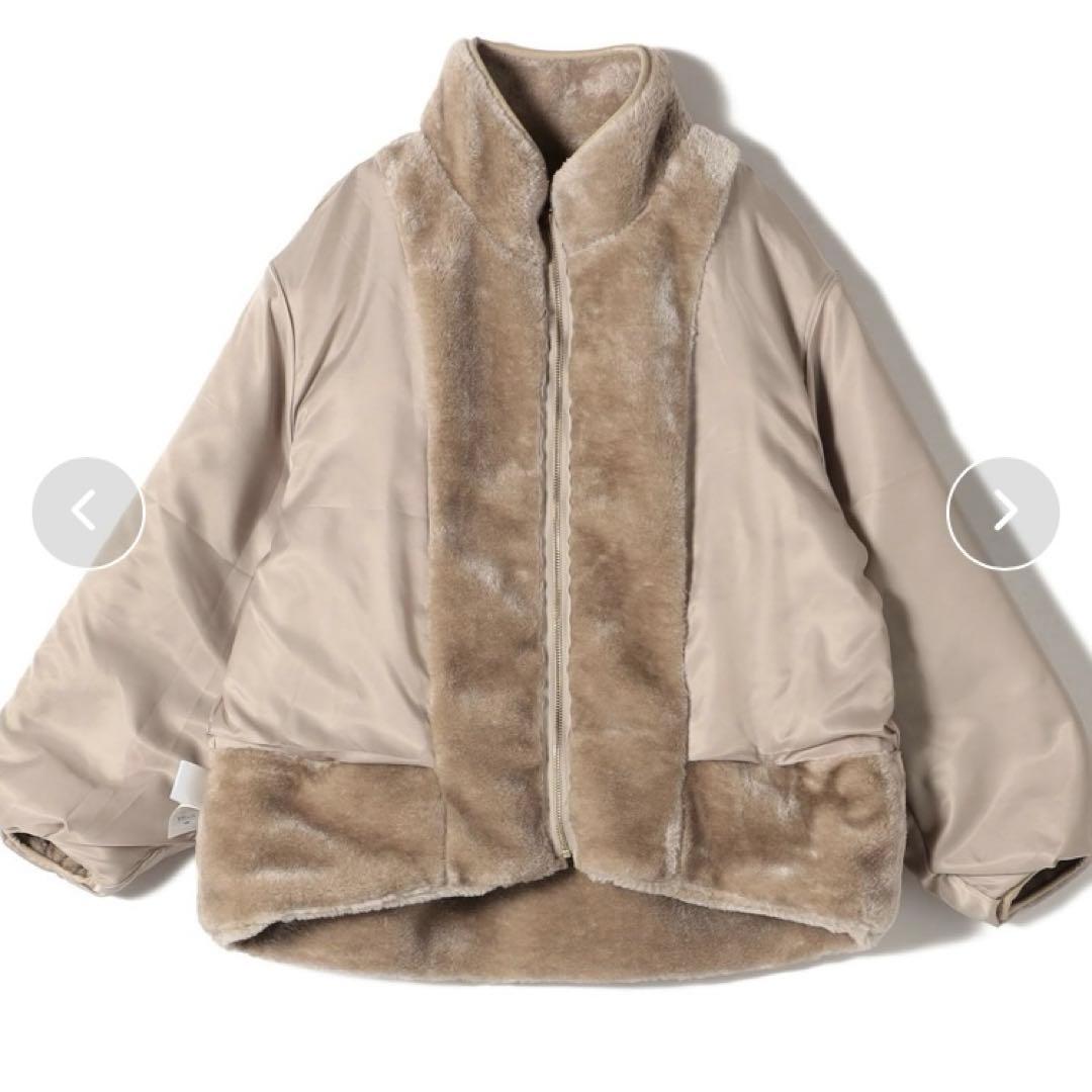 新品 SHIPS 【WEB限定】高密度 ブライト ボアスタンドコート ベージュ