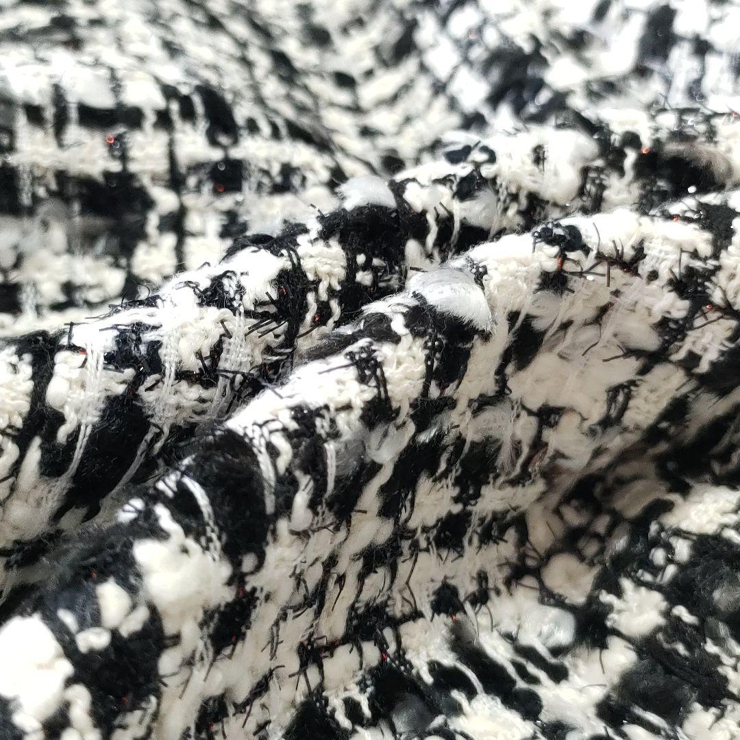 極美品✨セオリーリュクス ミックスラメツイード ノーカラーコート 白