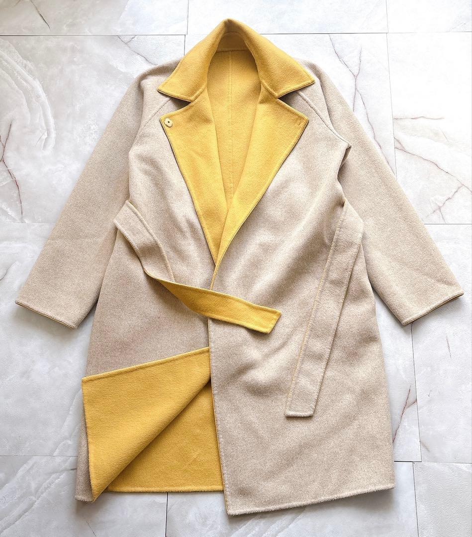 美品 マックスマーラ クチートアマーノ リバーシブル アンゴラウール