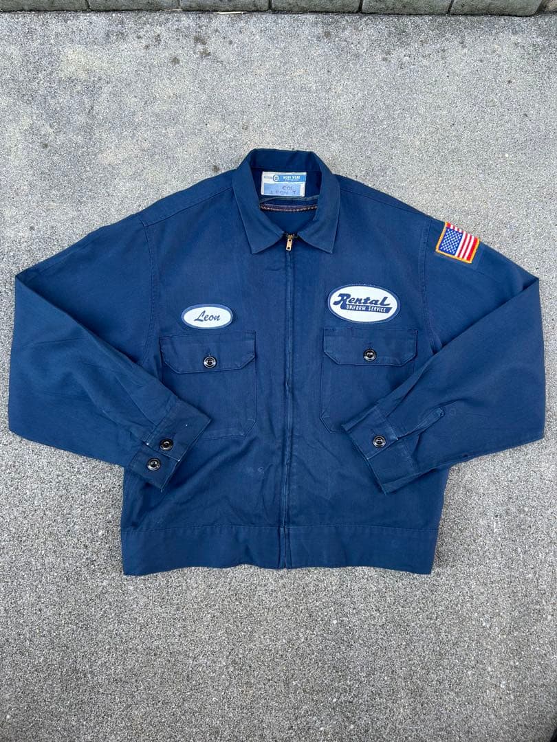 ワークジャケット　アメカジ　80s アメリカ製　企業系　短丈　ヴィンテージ ビッグサイズ 80年代 USA製 カーハート ワークジャケット メンズ2XL