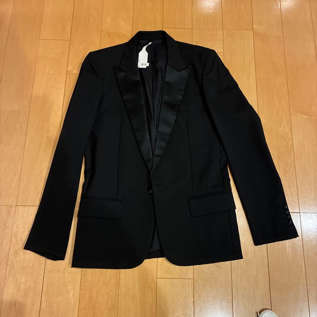 村正洋装スモーキングジャケット44黒タキシード サテンラペル