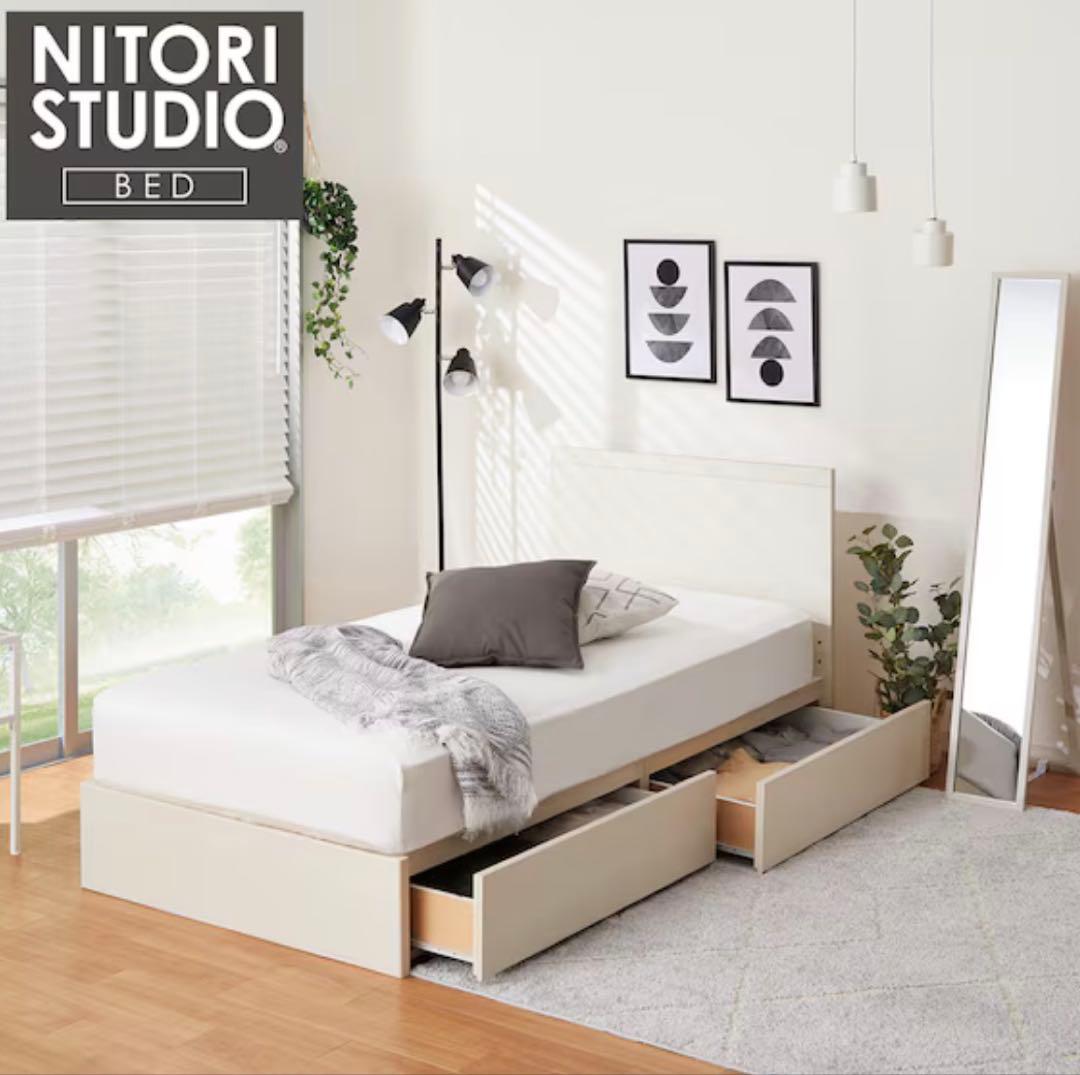 美品】シングルベッドフレーム(NS-001 深型/WH) - メルカリ