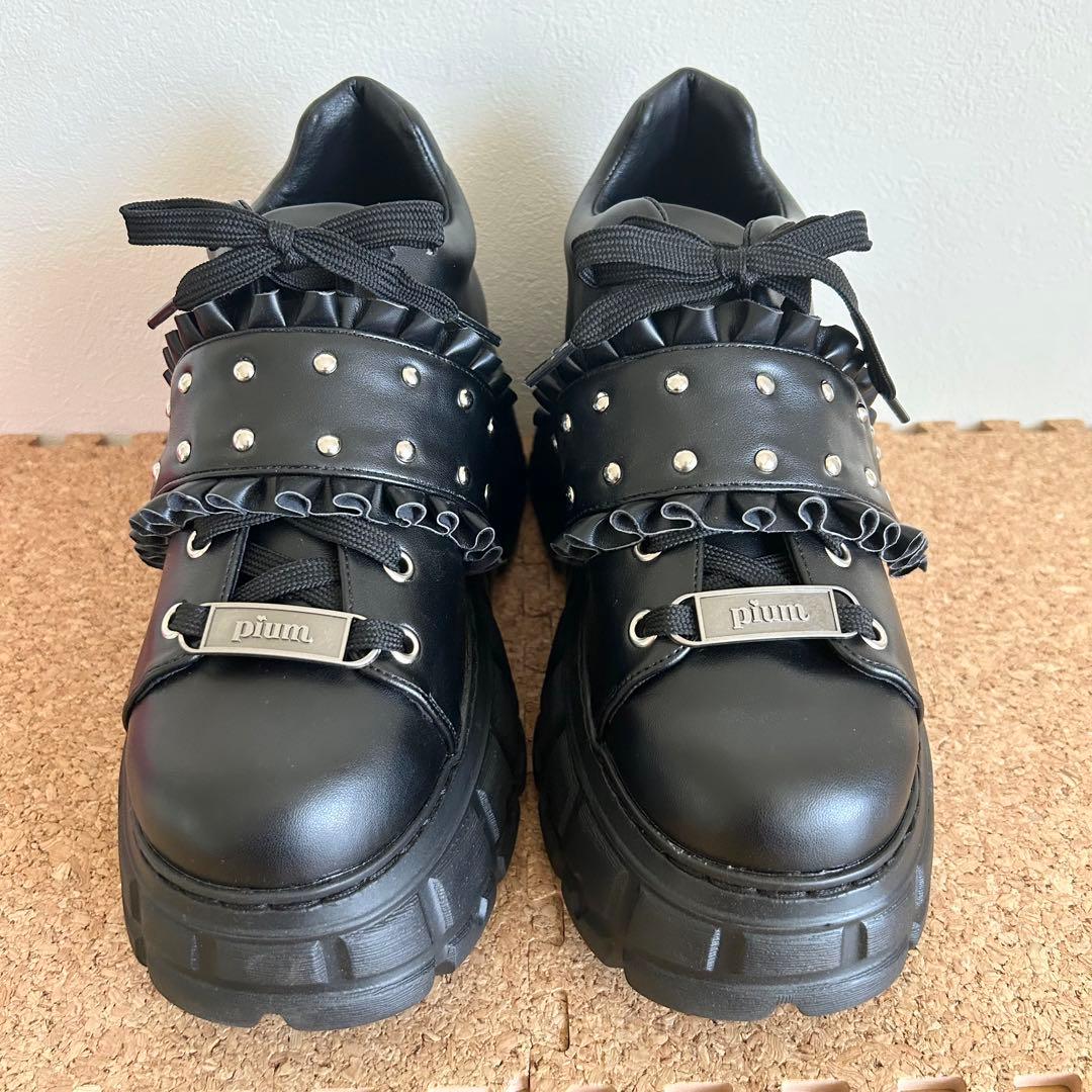 pium ぴうむ ピウム フリルベルトボリュームスニーカー 厚底スニーカー