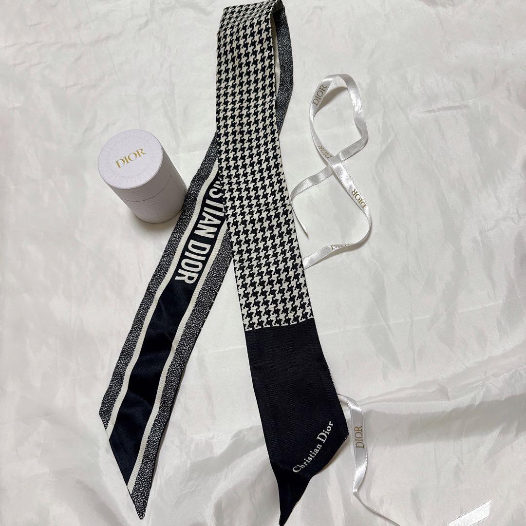 美品 dior ミッツァ 千鳥柄 スカーフ バンダナ シルク - メルカリ