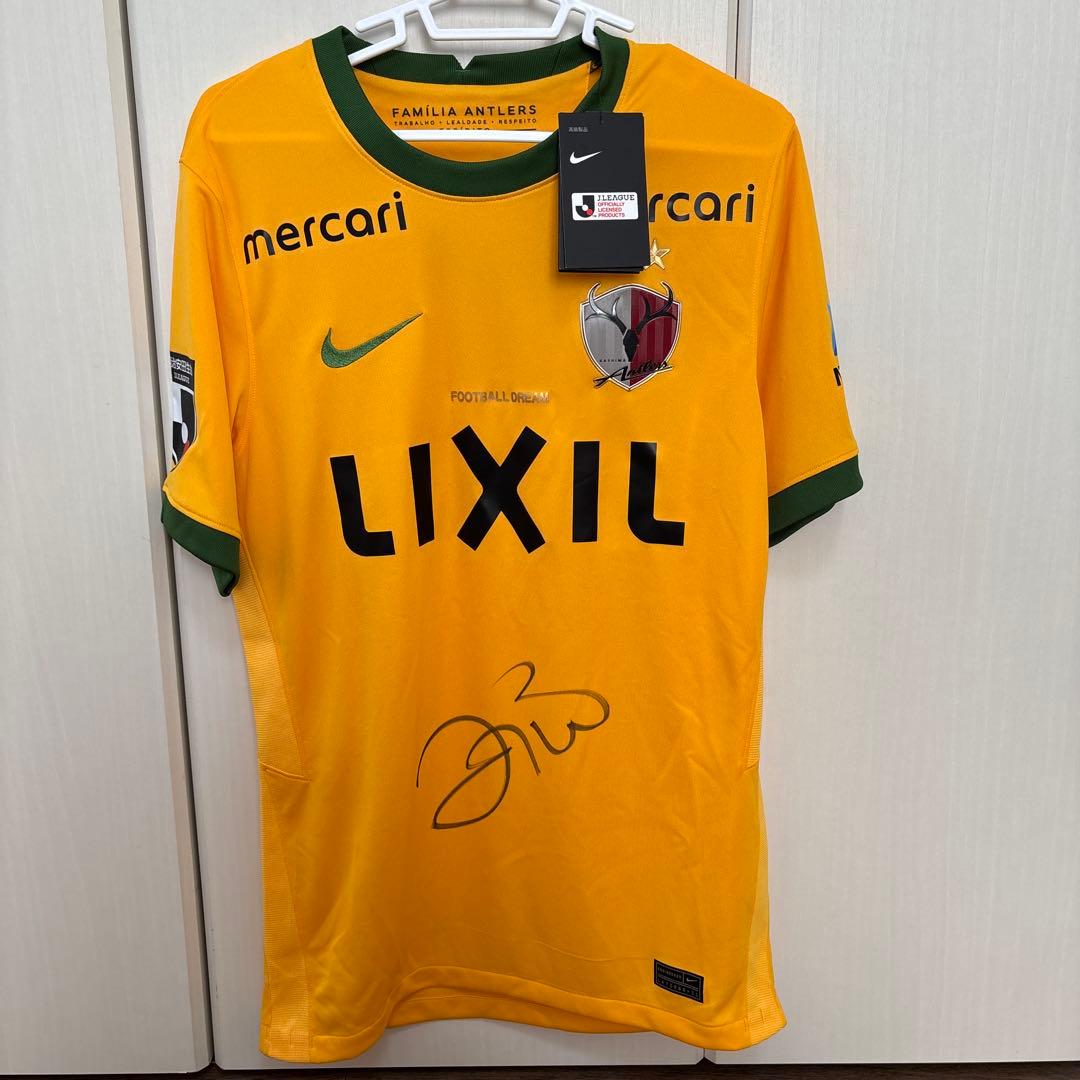 売り切り！ジーコさんサイン入り 鹿島アントラーズ ユニフォーム 3rd S