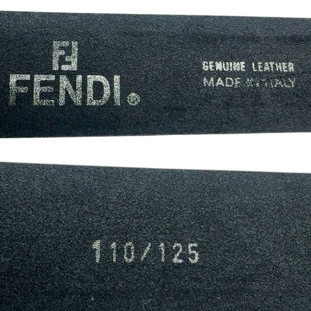 良品】フェンディ ベルト レザー ブラック×シルバー FF ロゴ 革 ズッカ