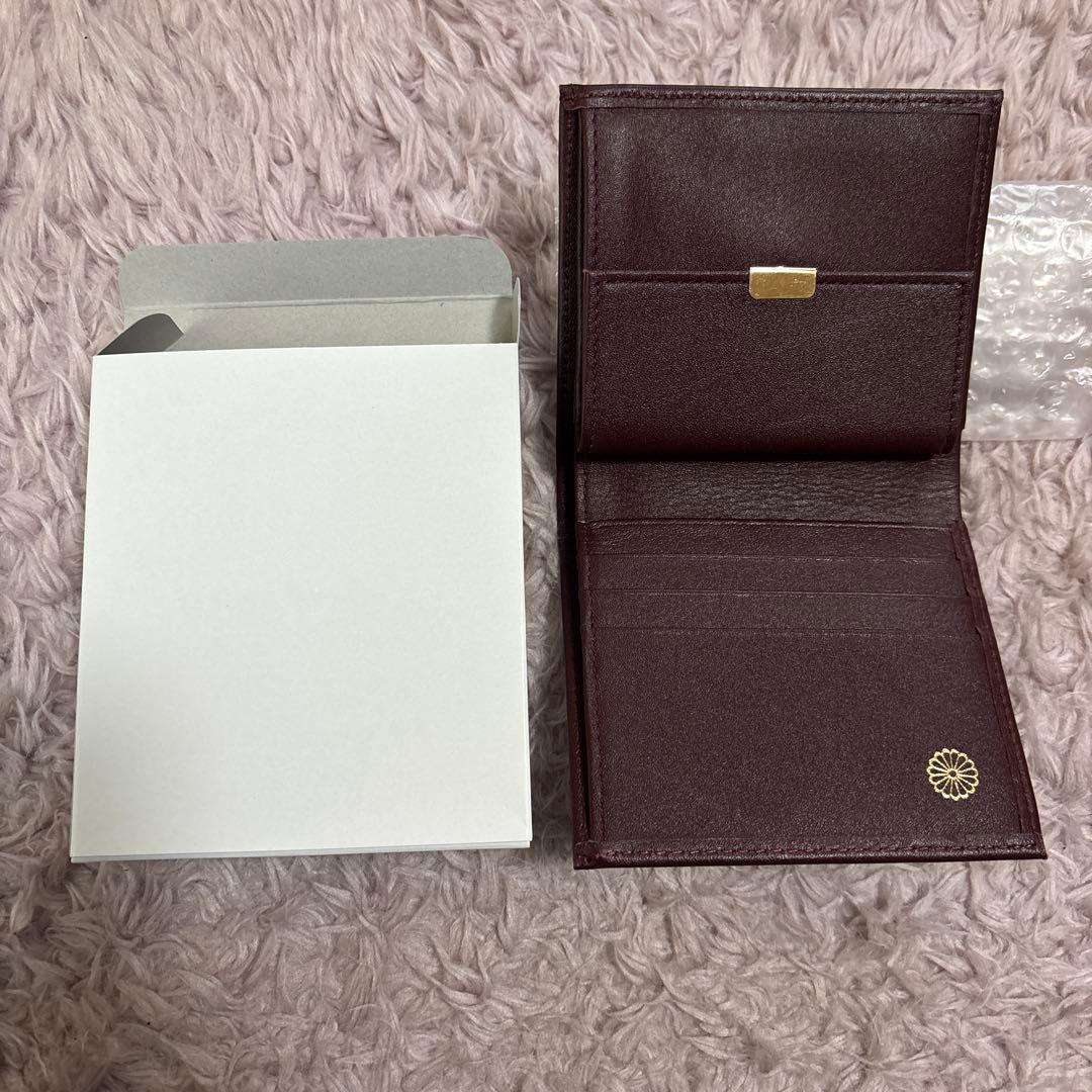 皇居財布　二つ折り財布【箱あり】 皇居限定/新品箱・袋付き】ブラック高級本革 特製二つ折り財布 レザー