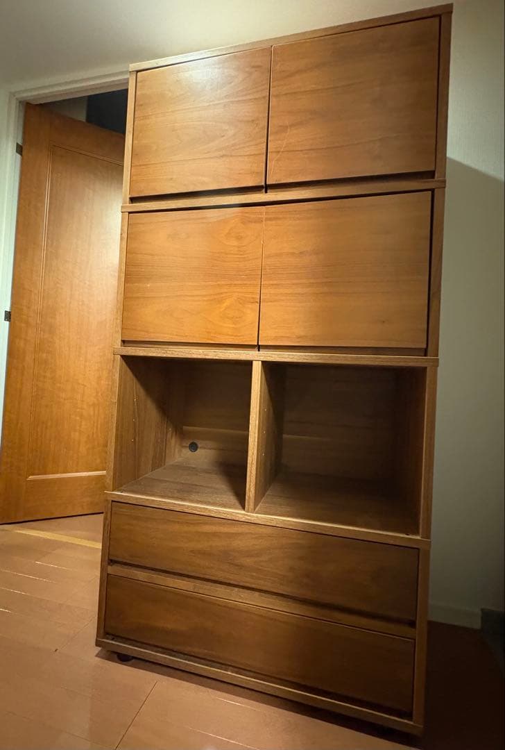 無印良品　スタッキングキャビネット　オーク材　ウォールナット スタッキングキャビネット・Bセット／ウォールナット材 | 無印良品