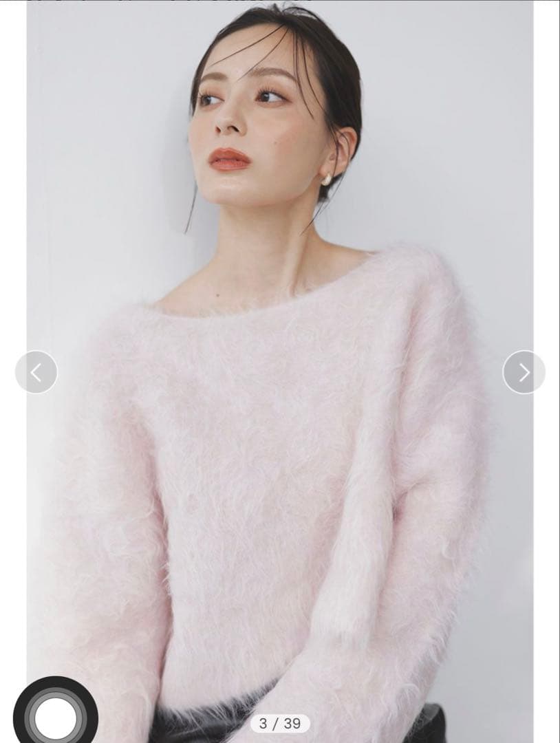 アニュアンス　スーリーアルパカショートニットプルオーバー　ピンク　未使用 anuans アニュアンス スーリーアルパカニットプルオーバー ピンク