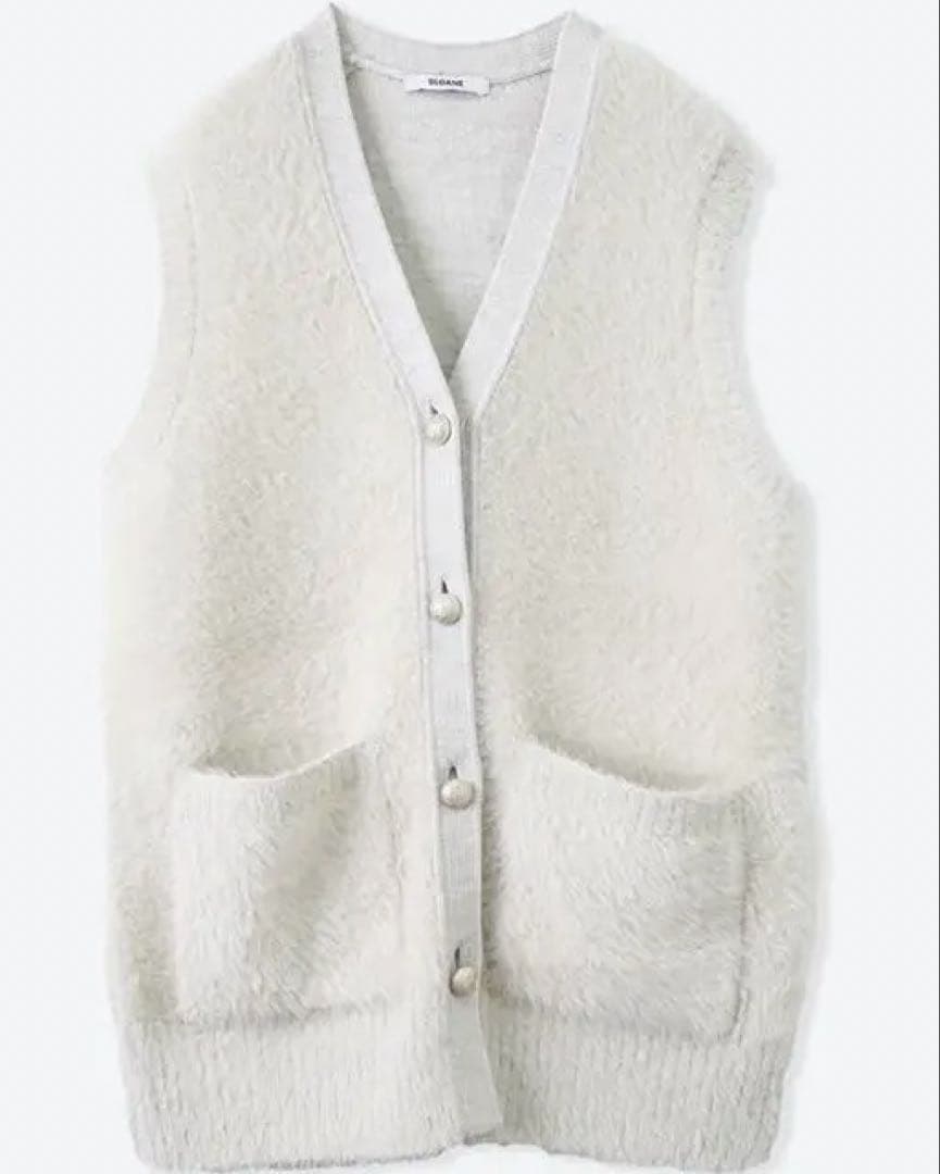 SLOANE スローン 7Gシャギーニットジレ SLOANE(スローン)｜7Gシャギー ニット ジレ/アイボリー の通販