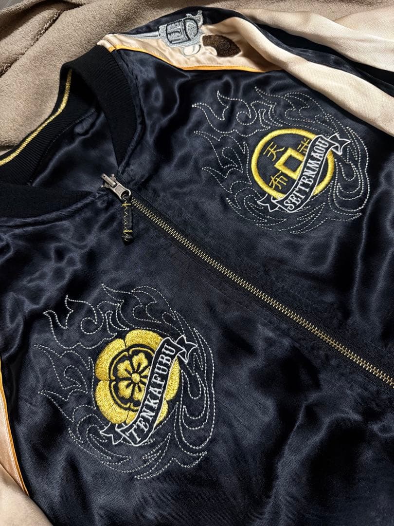 美品 2面用 雅結 蛇 スカル 日本限定 silk スカジャン vintage - メルカリ