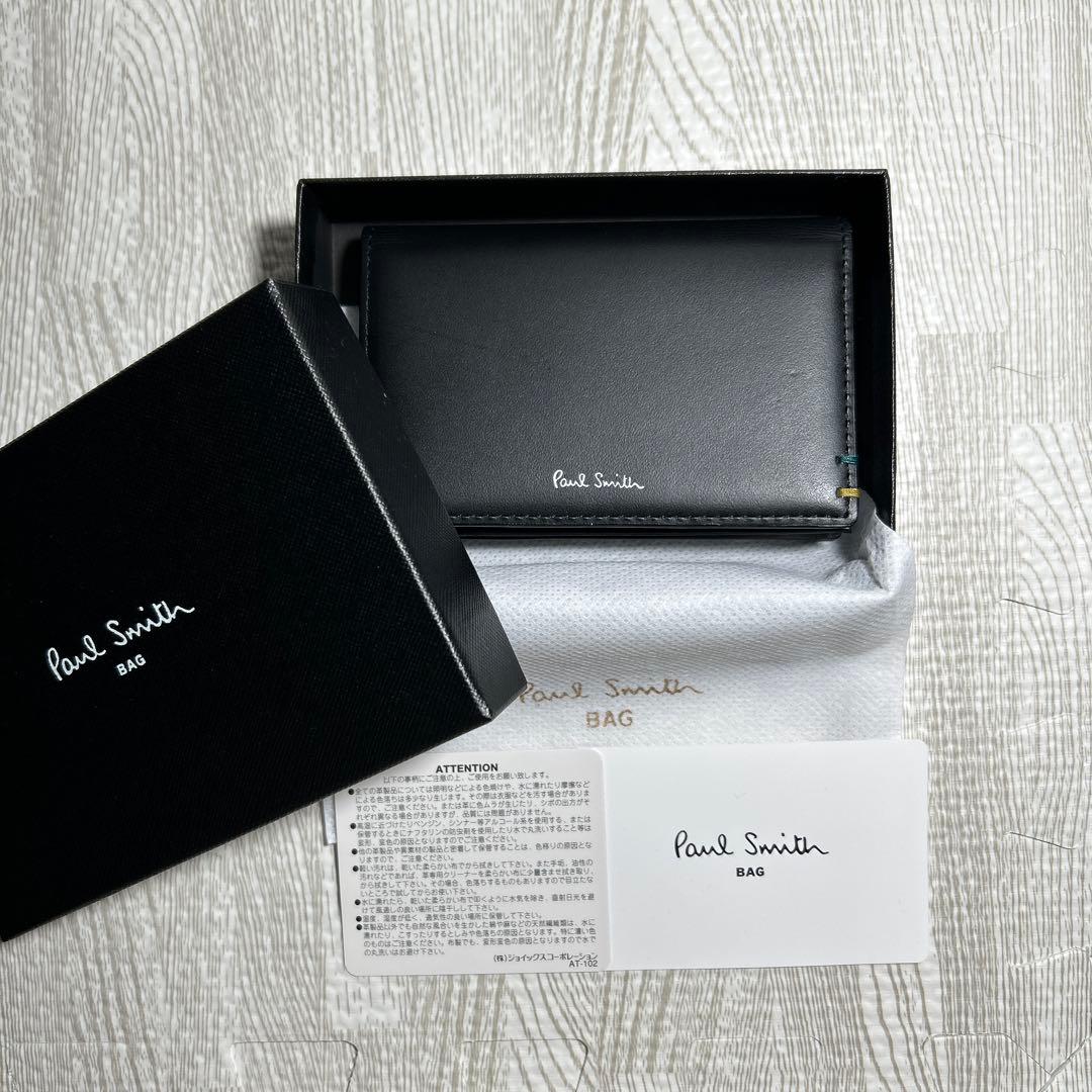 新品箱付【ポールスミス】未使用 ハイライトステッチ レザーカード