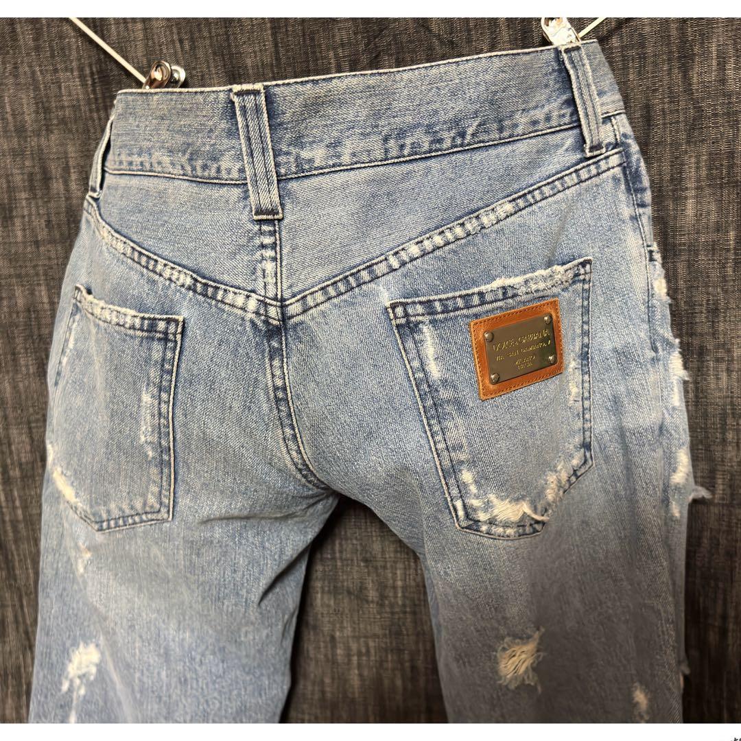 DOLCE&GABBANA ハードダメージ加工 デストロイデニム ジーンズ ロゴ