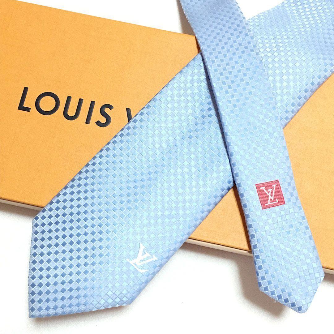 未使用級 ルイヴィトン Louis Vuitton ネクタイ シルク ダミエ - メルカリ