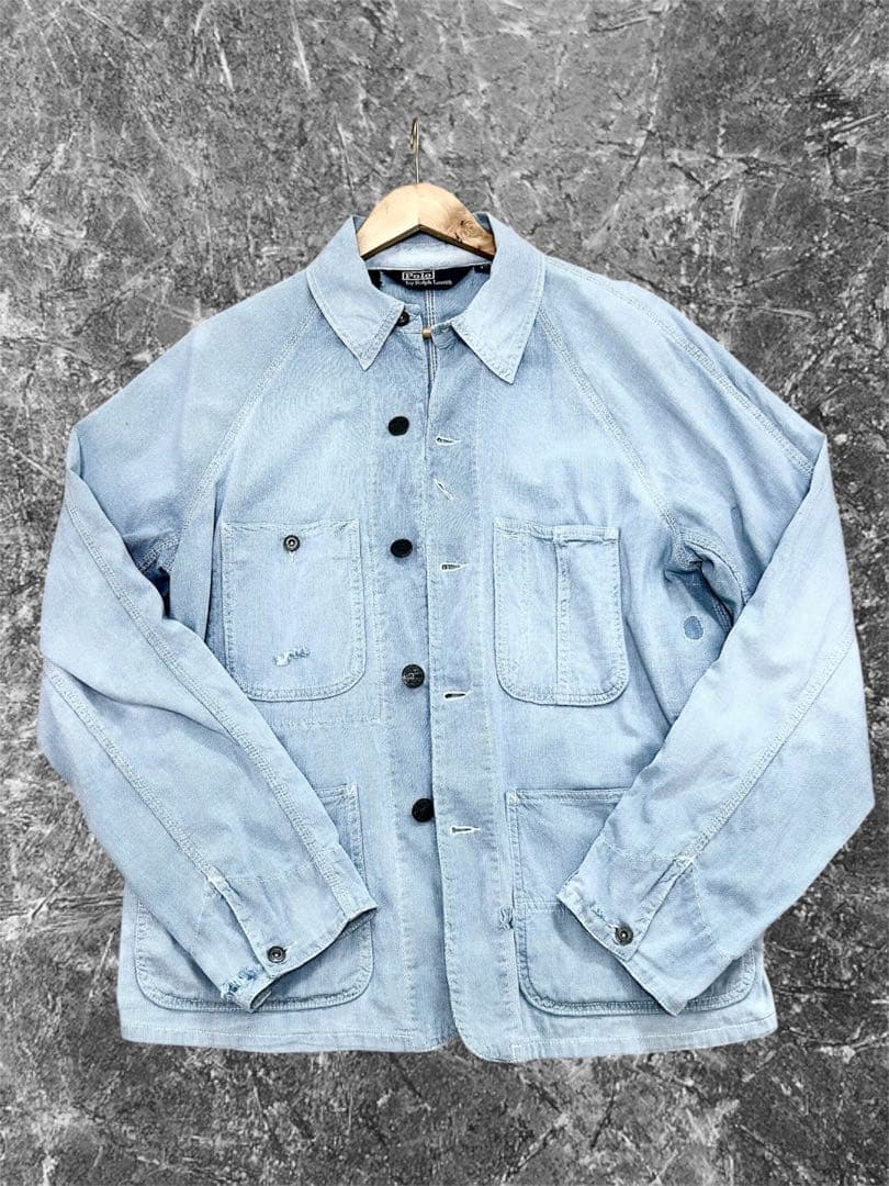 90sラルフローレン カバーオール ダメージ加工 チェンジボタン