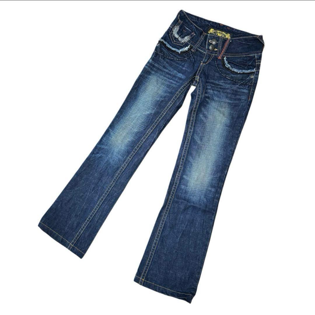 RED PEPPERレッドペッパー 天使の羽ロゴ刺繍 フレアデニムY2K 00s